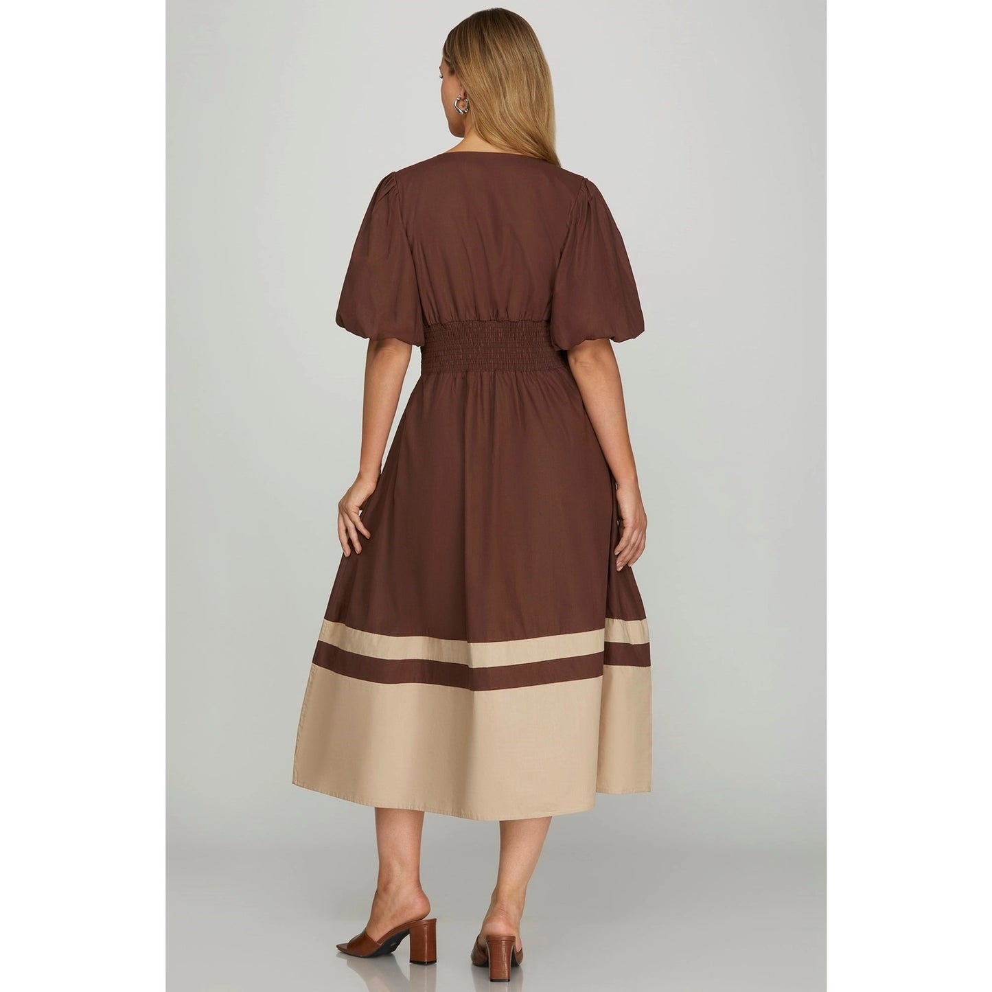 Tia Colorblock Zip-Up Midi