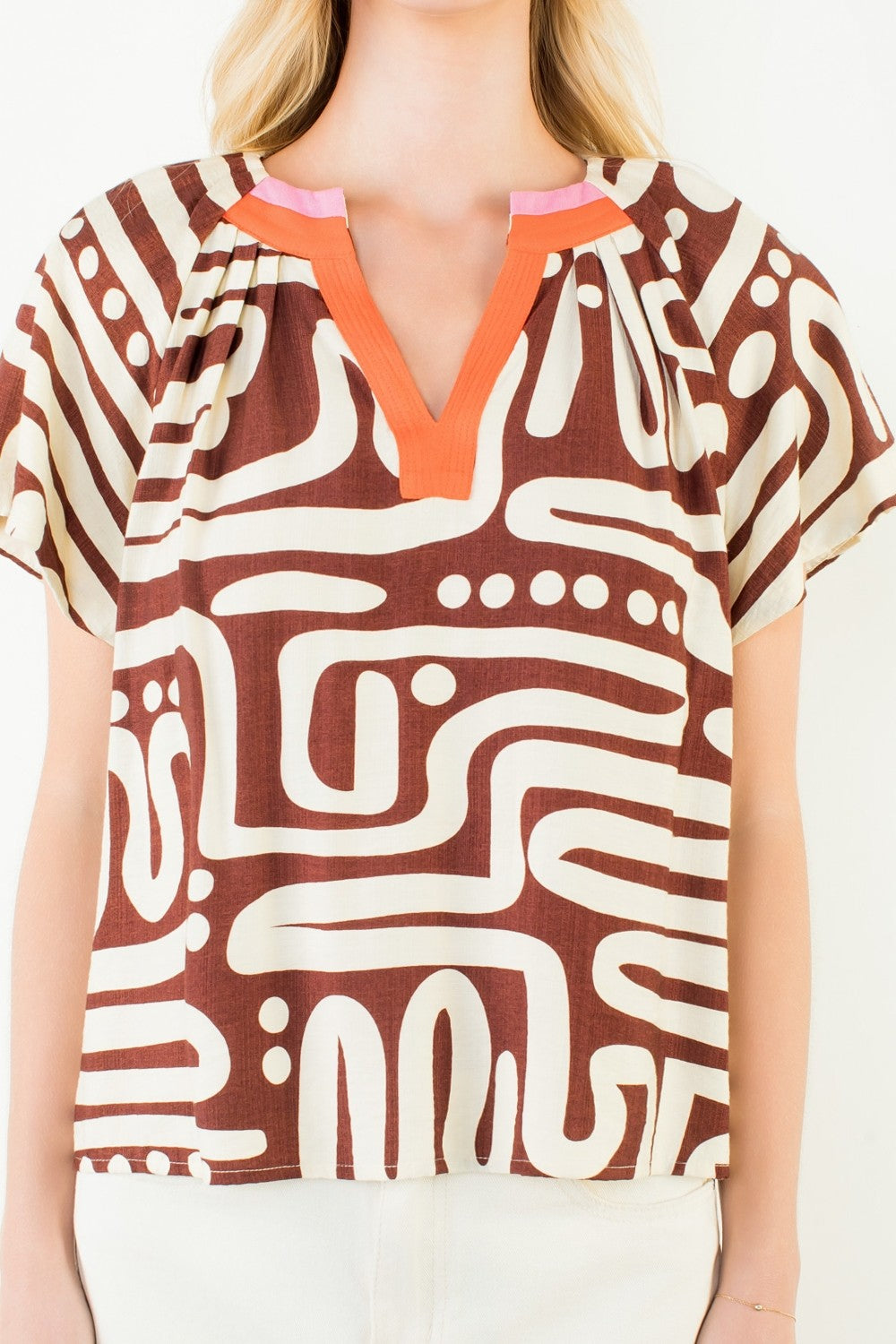 Short Sleeve Pattern Top
