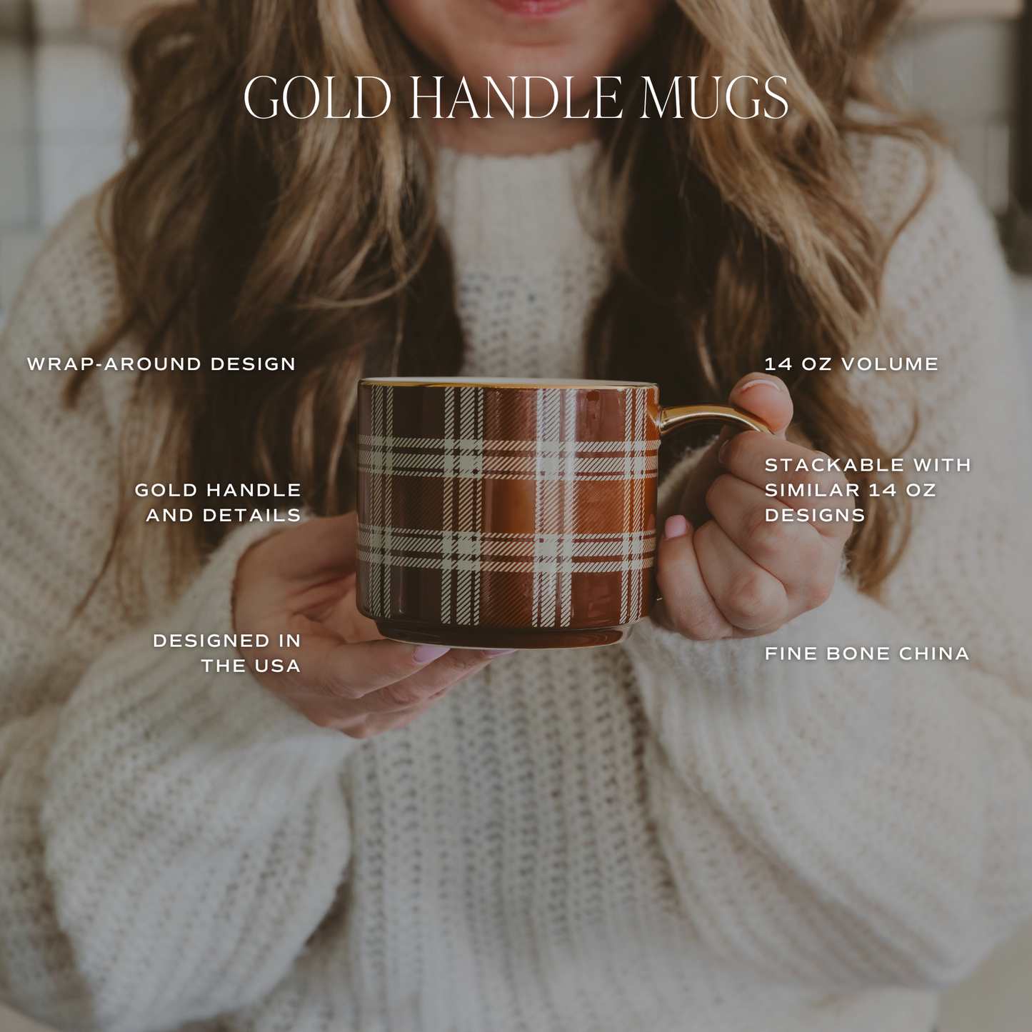 *NEW* Brown Plaid Coffee Mug - Fall Decor & Gifts