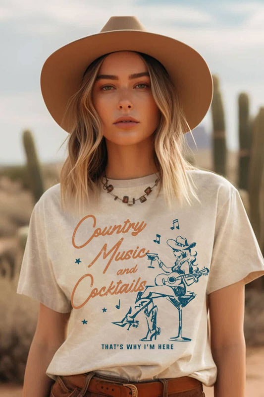 COUNTRY MUSIC AND COCKTAILS MINERAL GRAPHIC TOP