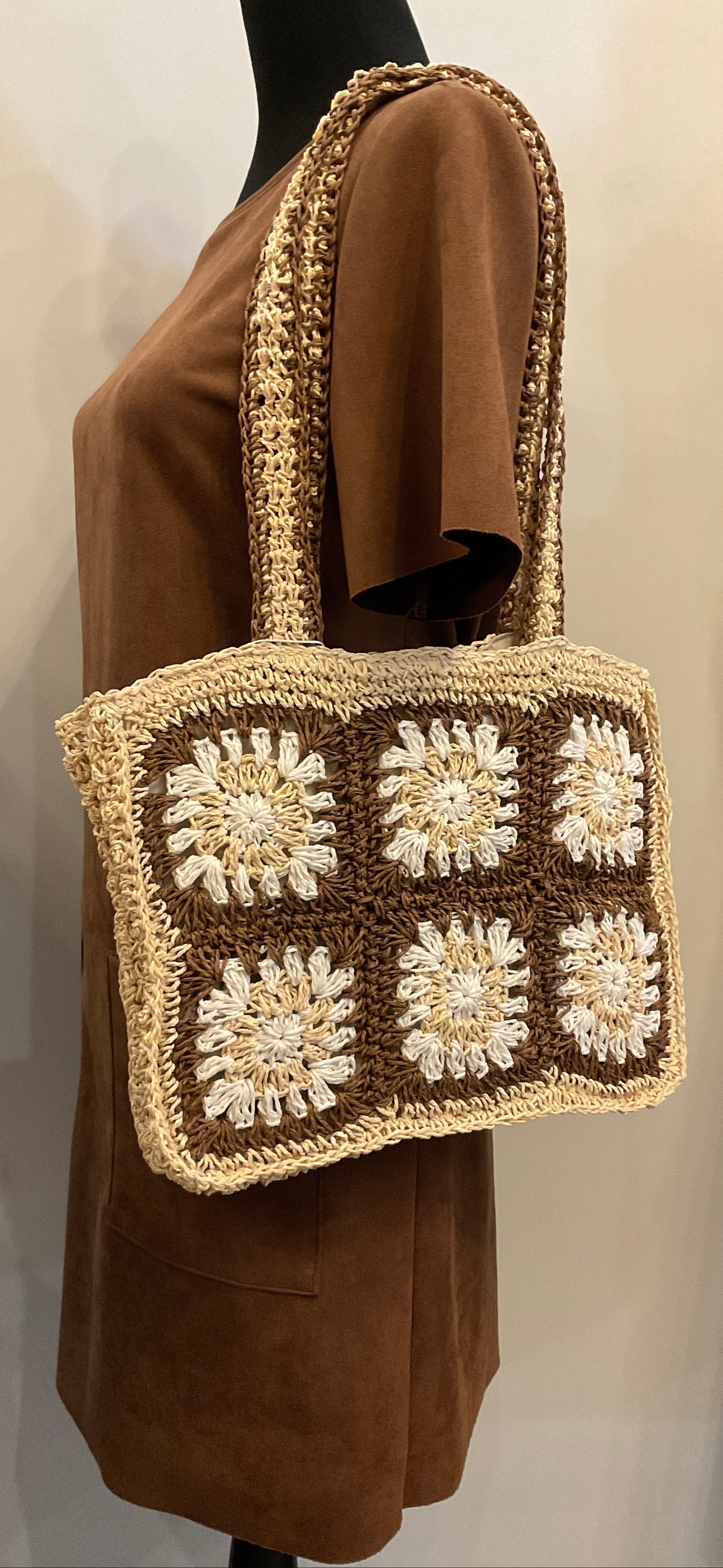 Mudpie Floral Crochet Mini Tote