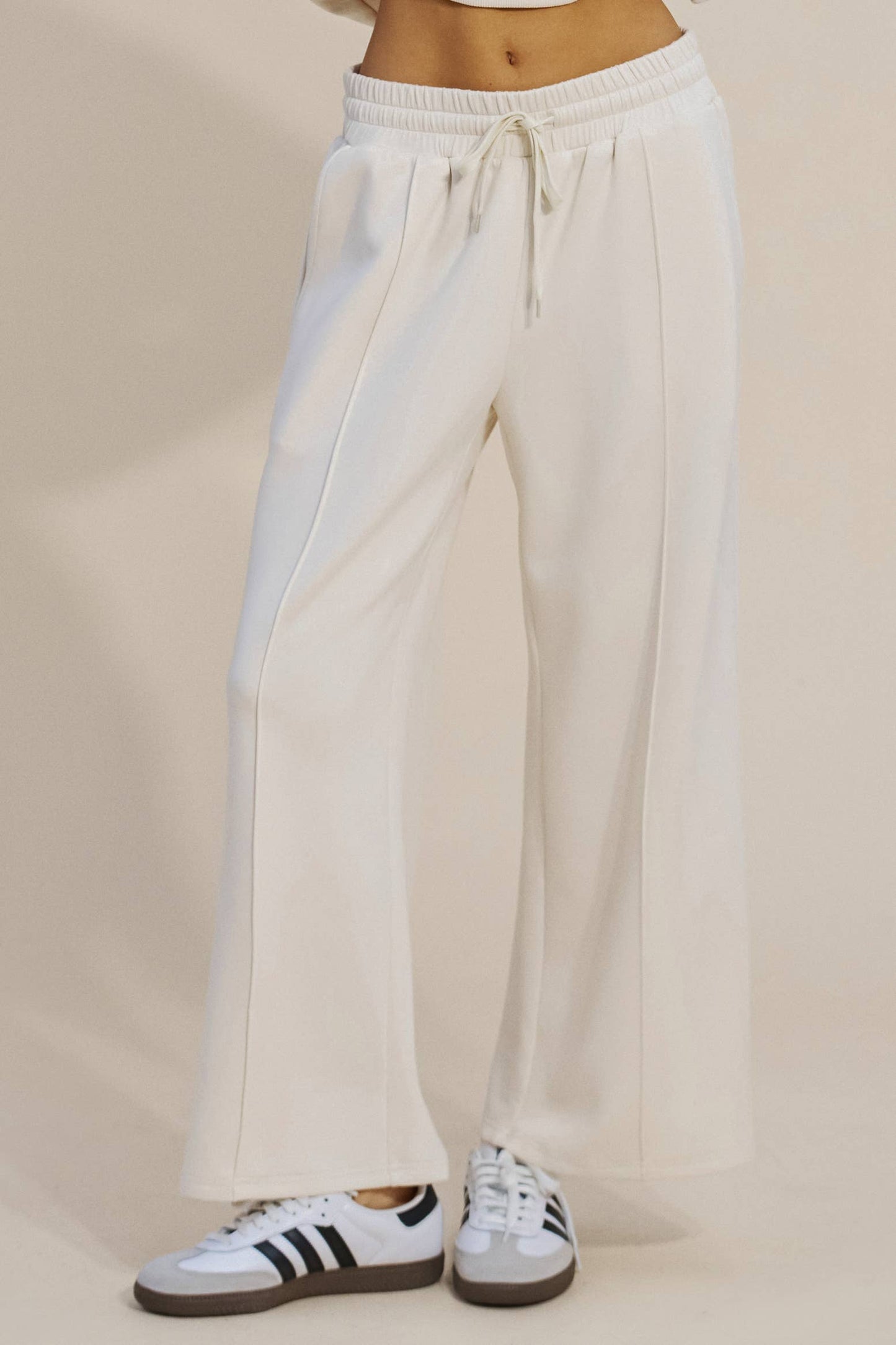 High-Waisted Wide-Leg Drawstring Pants