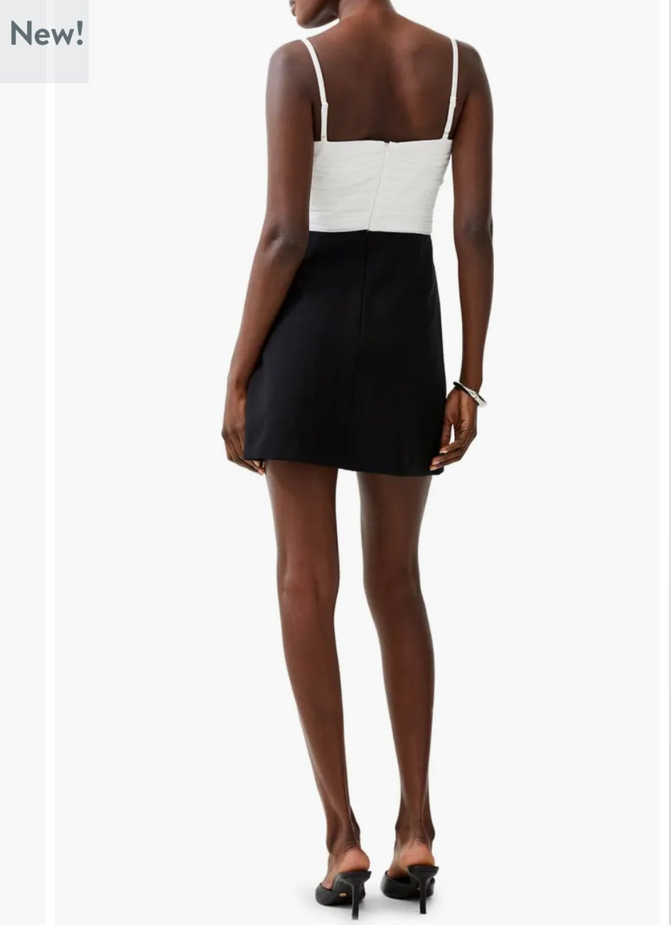 French Connection Black/White Whisper Strappy Dress