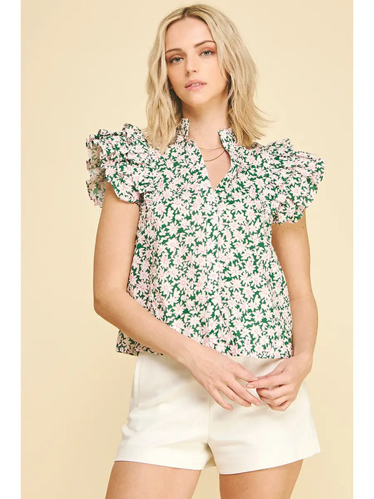 Pink and Green Floral