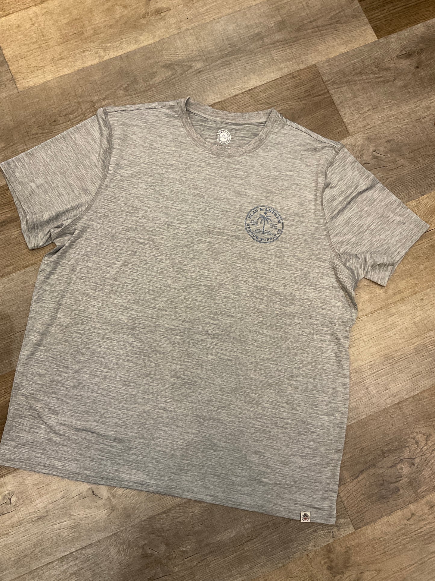 Flag And Anthem Light Grey Palm Performance Tshirt