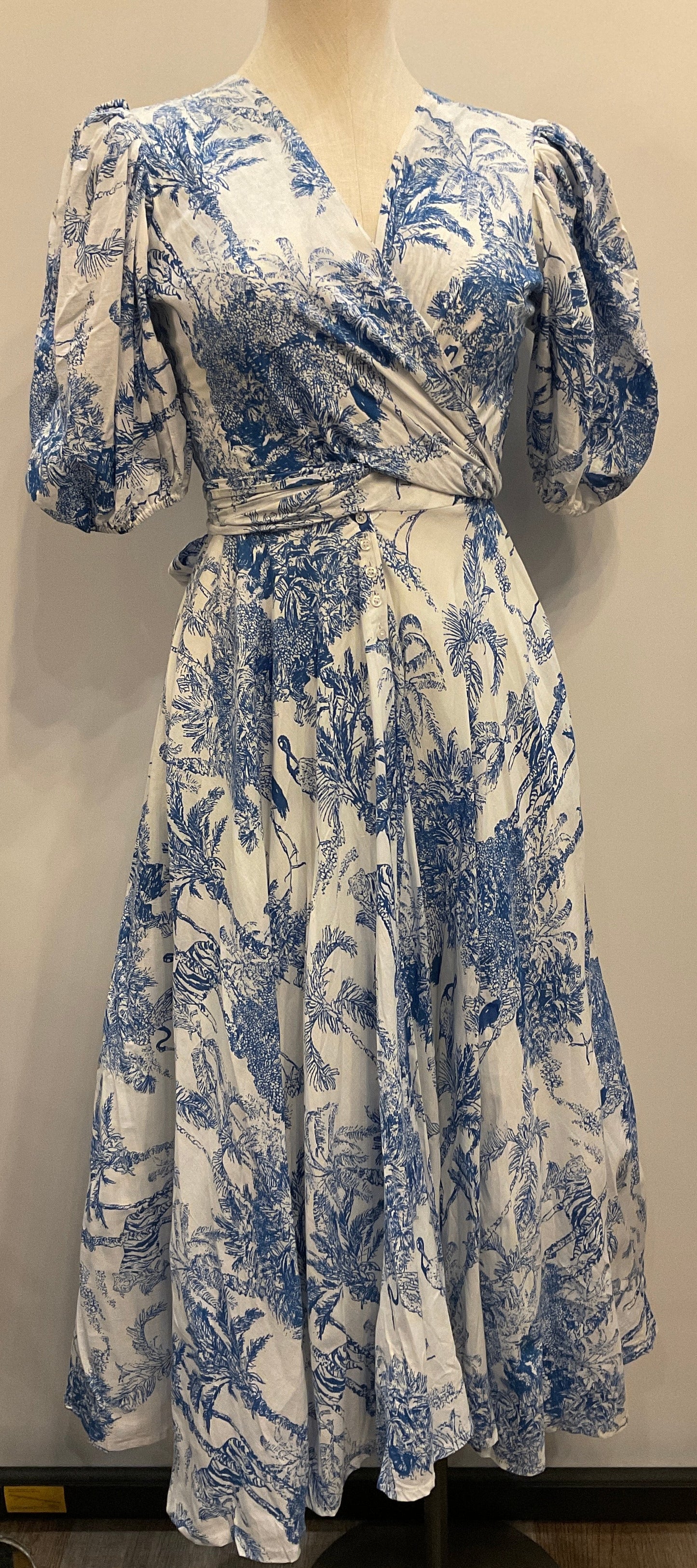 Guadalupe Meredith Ikat Dress Blue