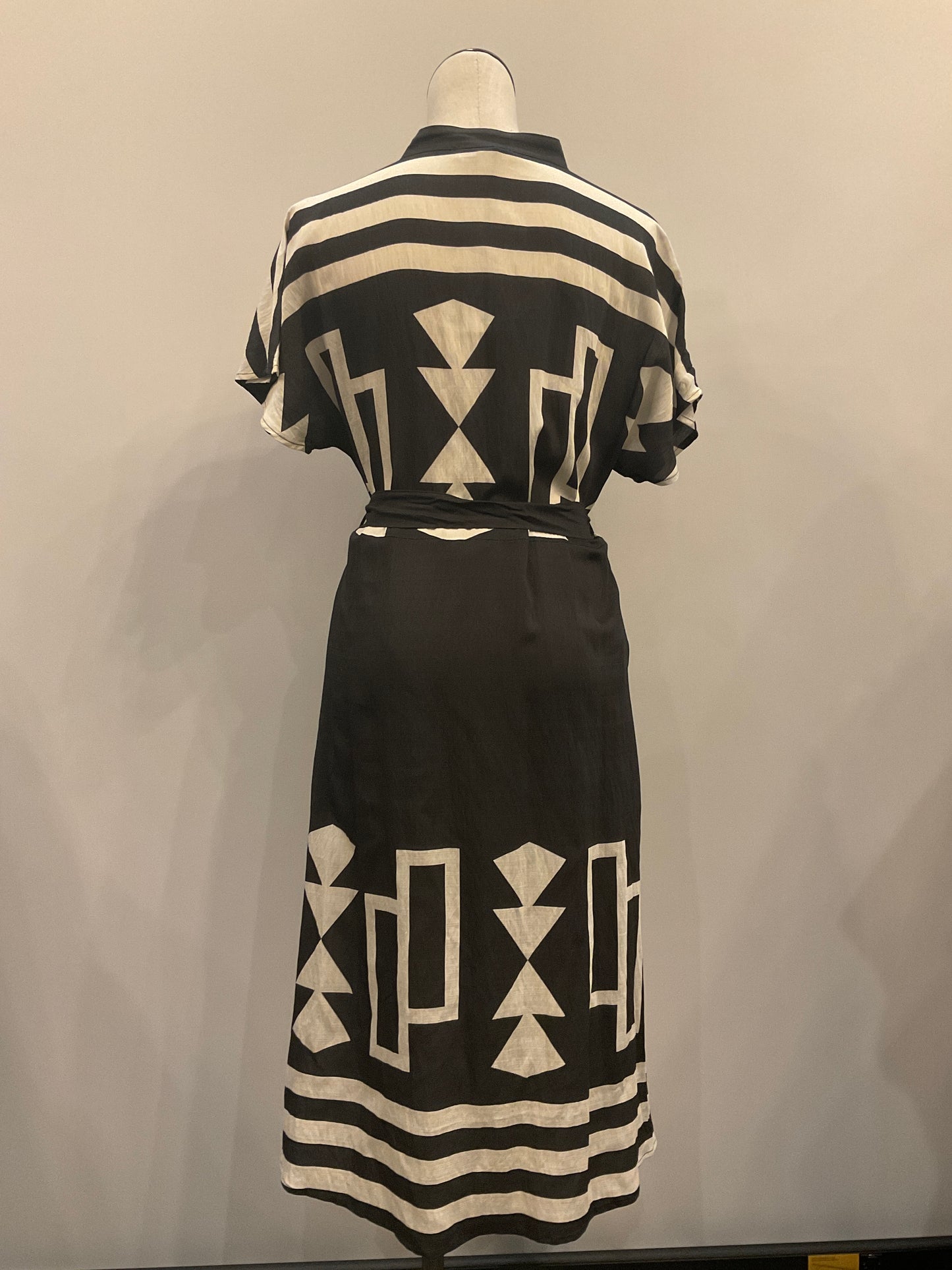 Print Dress with Tie