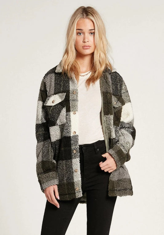 Silent Sherpa Plaid Jacket