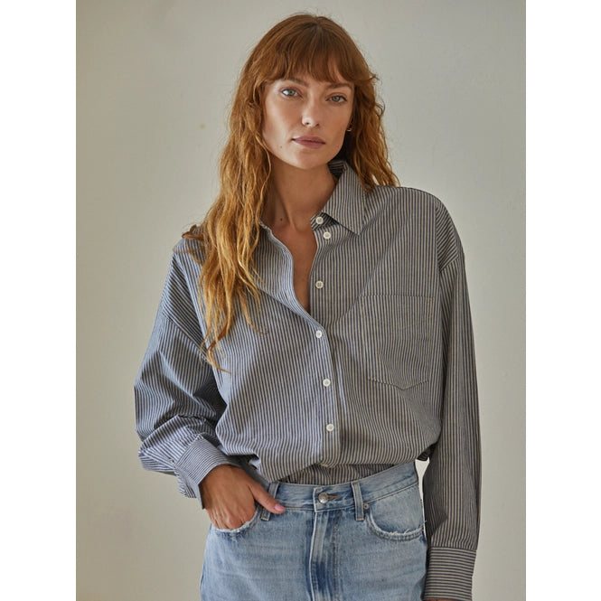 By Together Denim Ivory striped shirt