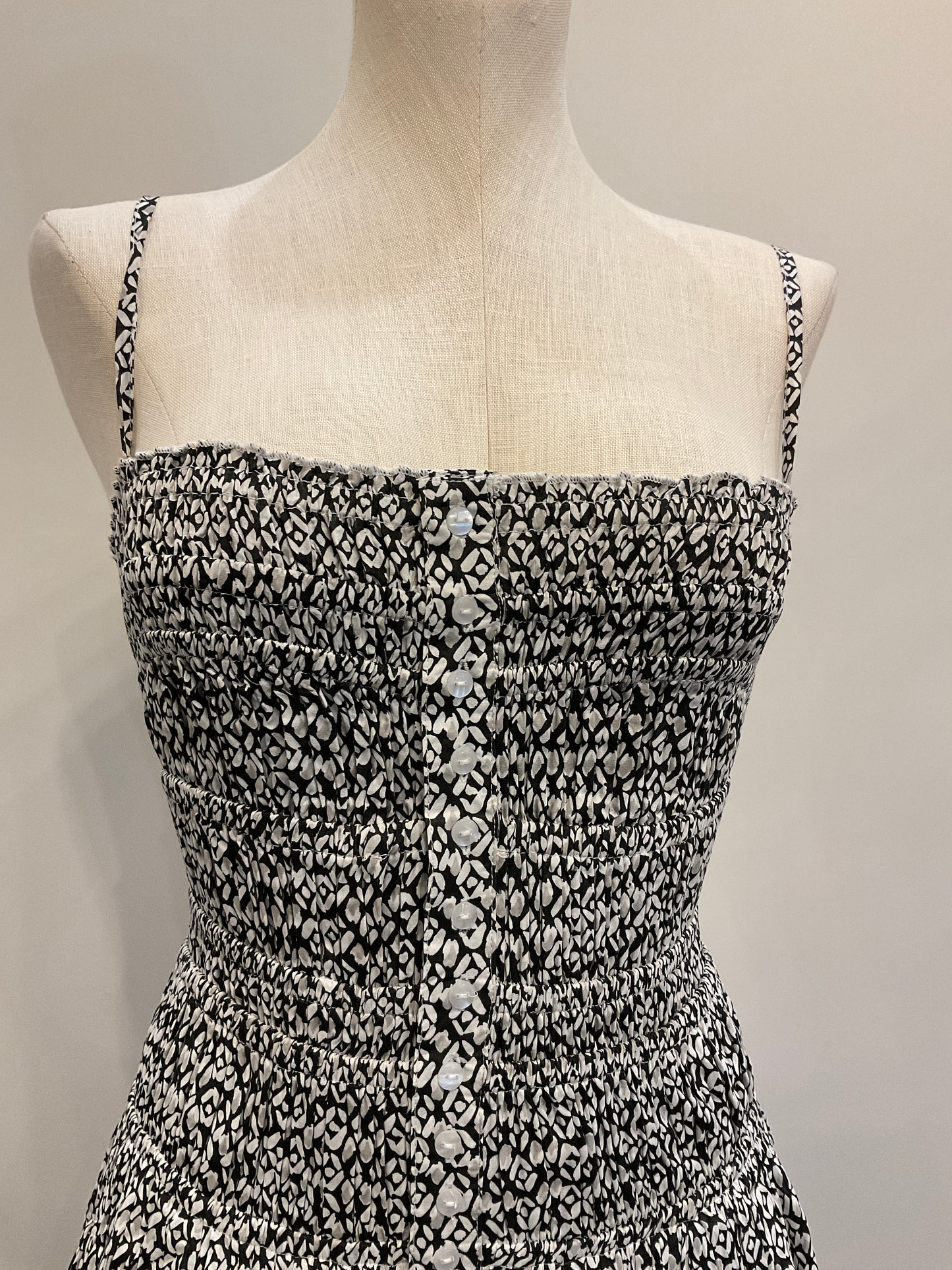 Black Zina Smocked Mini