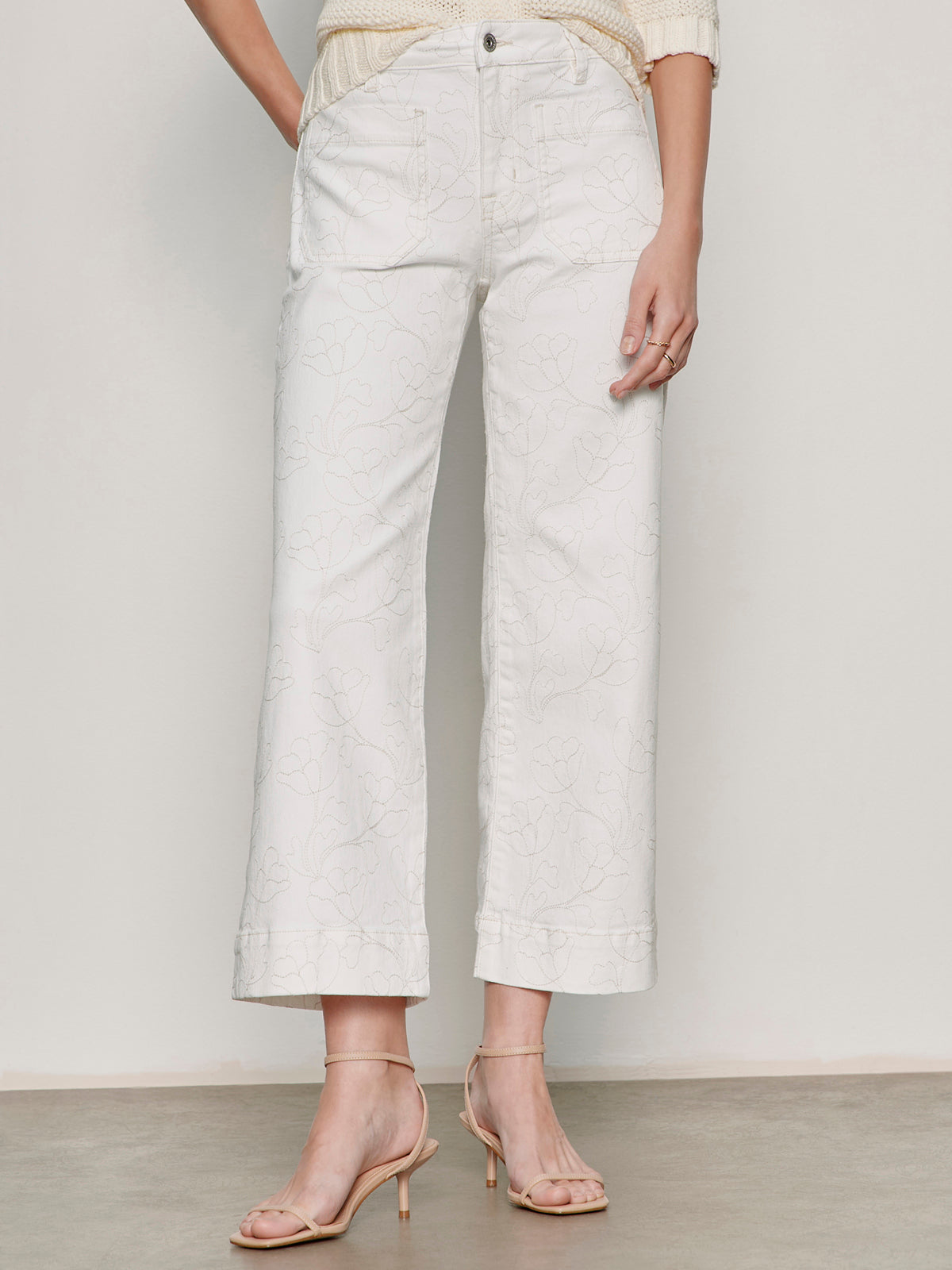 Embroidered Marine Crop