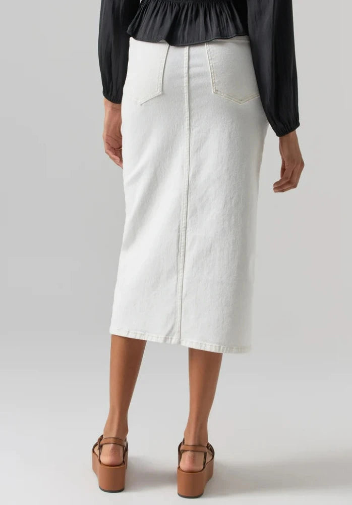 Sanctuary Denim Midi Skirt Chalk