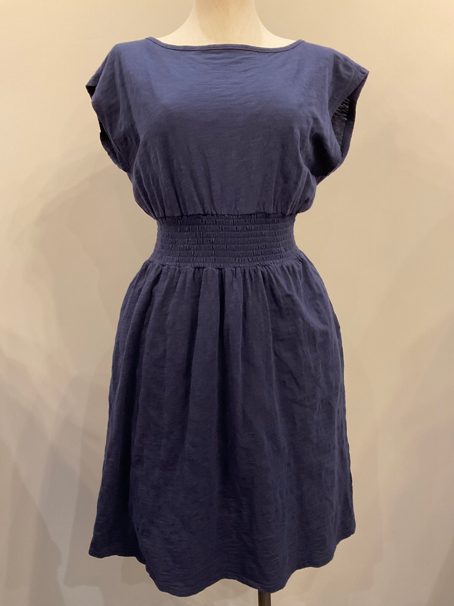 Short Dolman Smocked Waist Dress