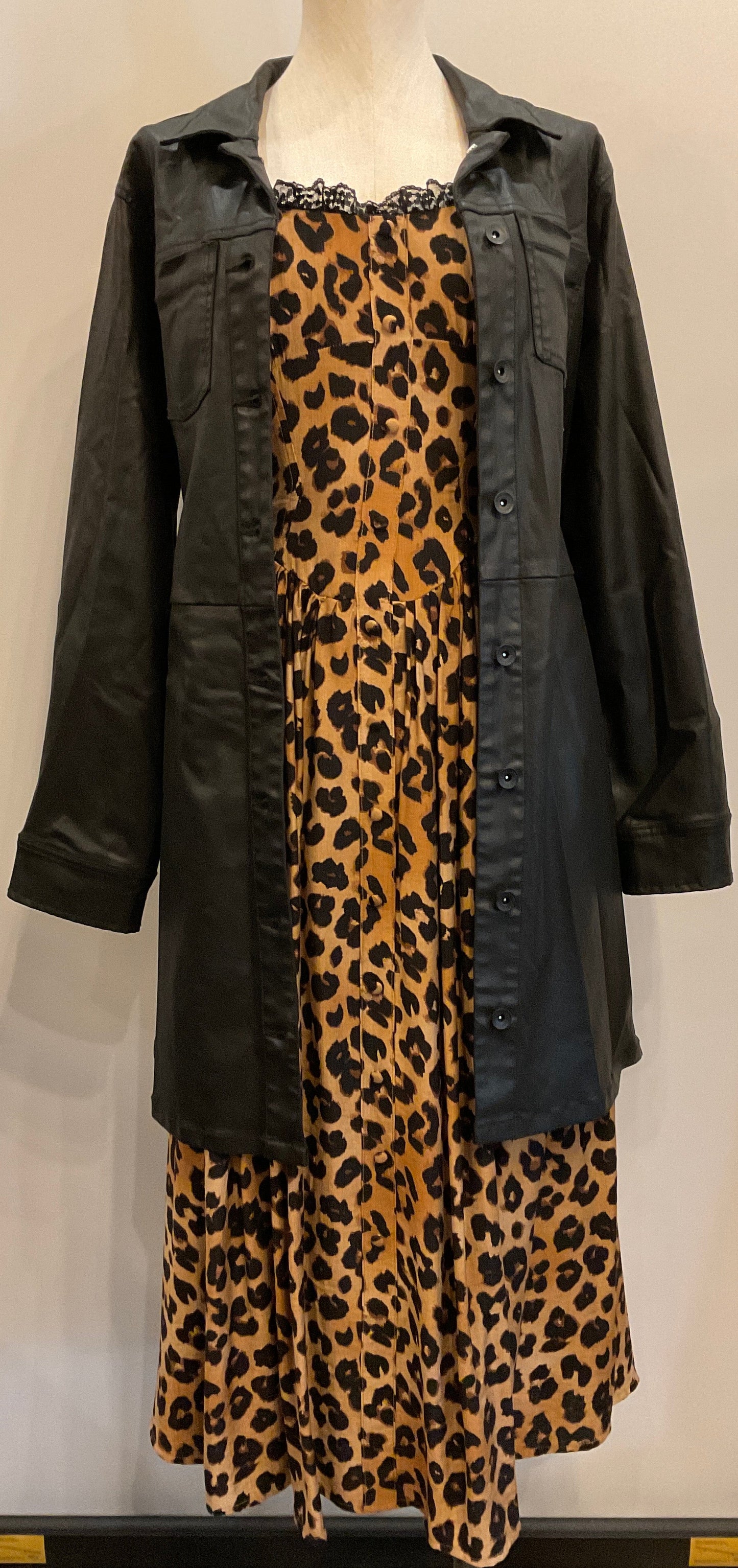Sanctuary Coated Denim Black Dress