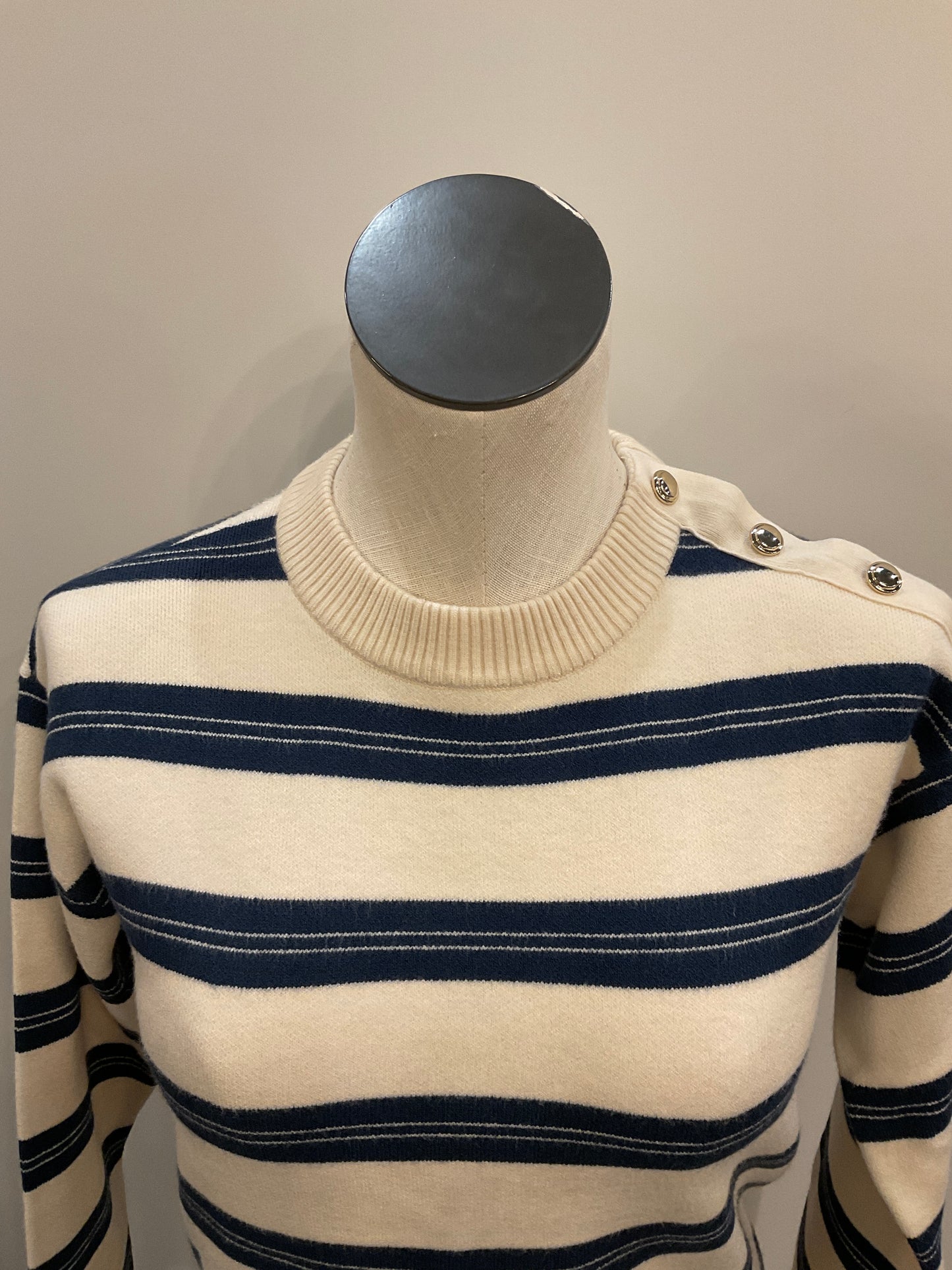 VM Striped Crew Pullover