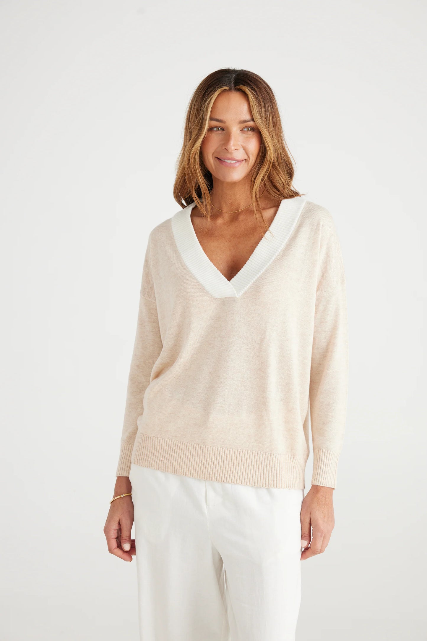 Brave + True Barcelona Knit White/Oat Sweater