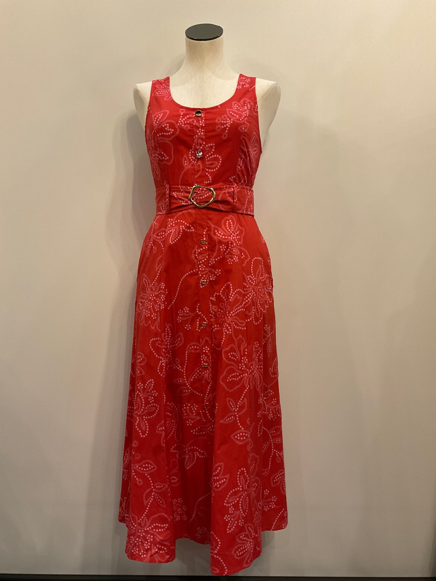 Red Belted Midi