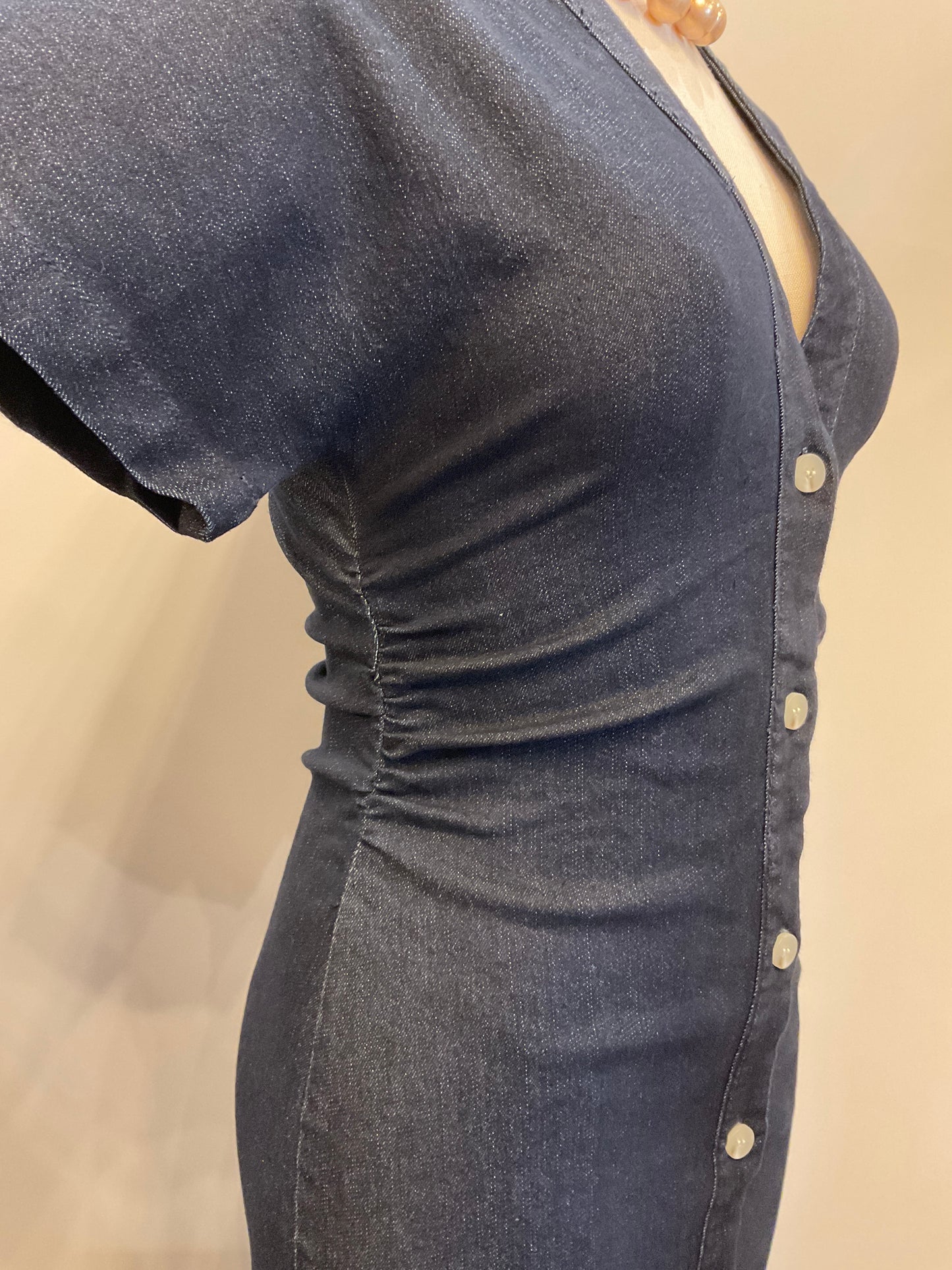 VMSanni SS V-Neck Ank Denim Dress
