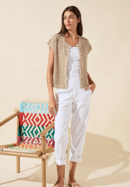 Brisa Linen Mesh Cardi