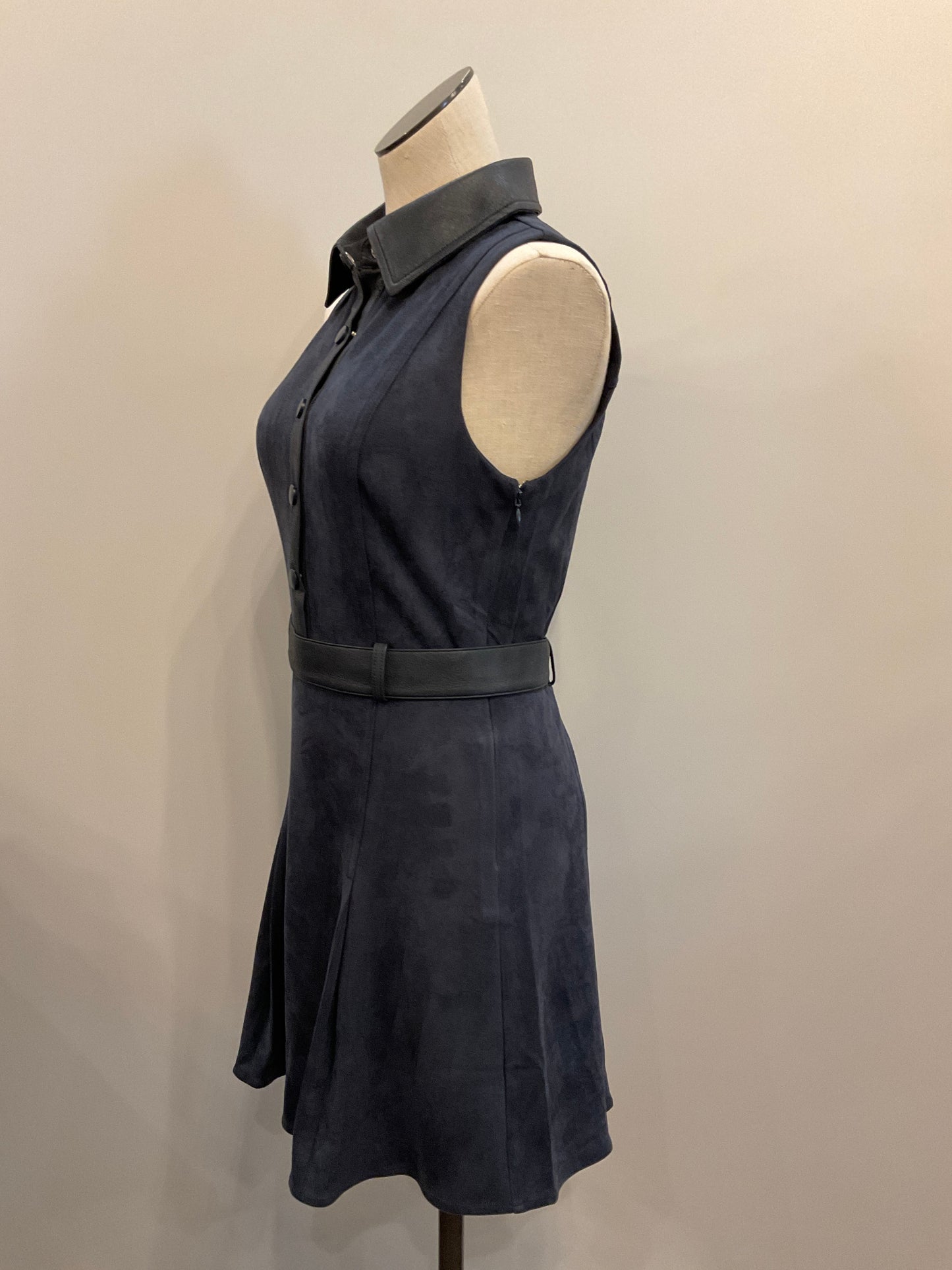Navy Suede-Like Mini