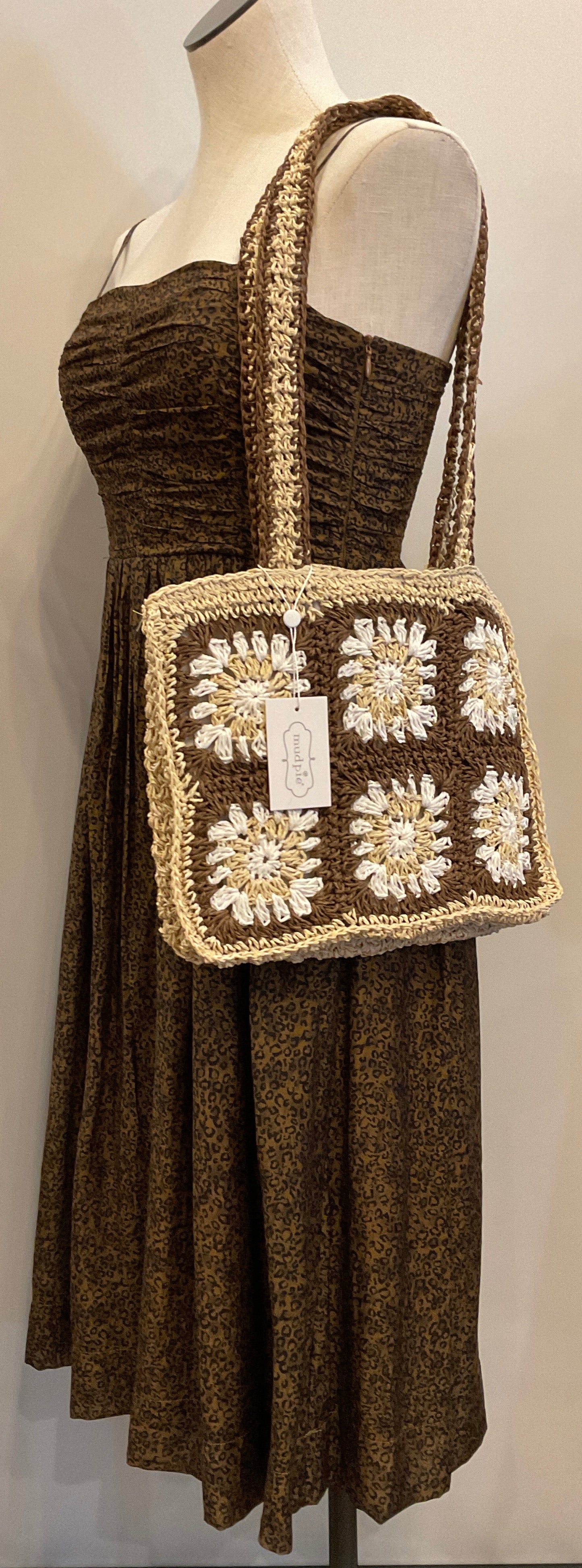 Mudpie Floral Crochet Mini Tote
