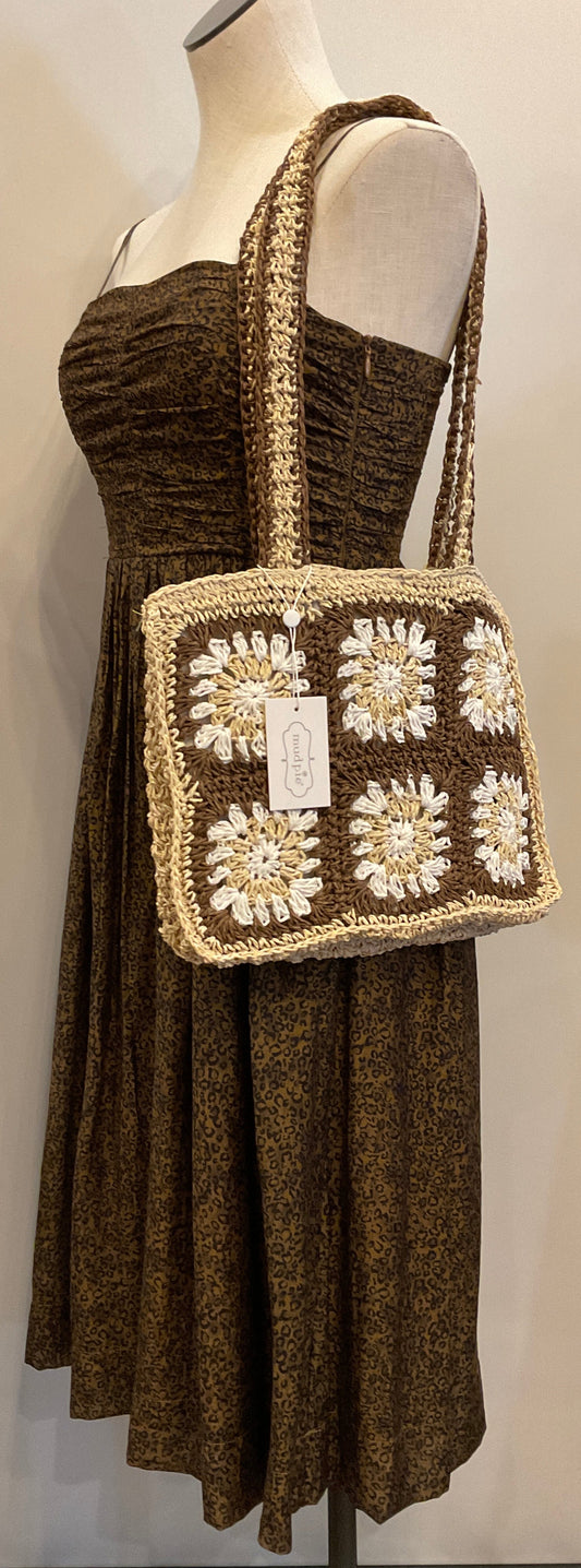 Mudpie Floral Crochet Mini Tote