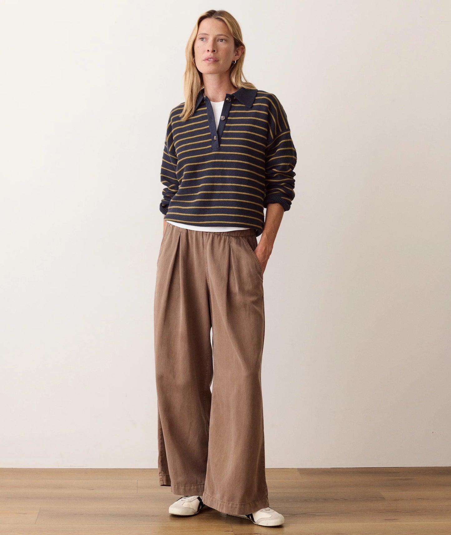 Marine Layer Allison Pleated Wide Leg Trouser