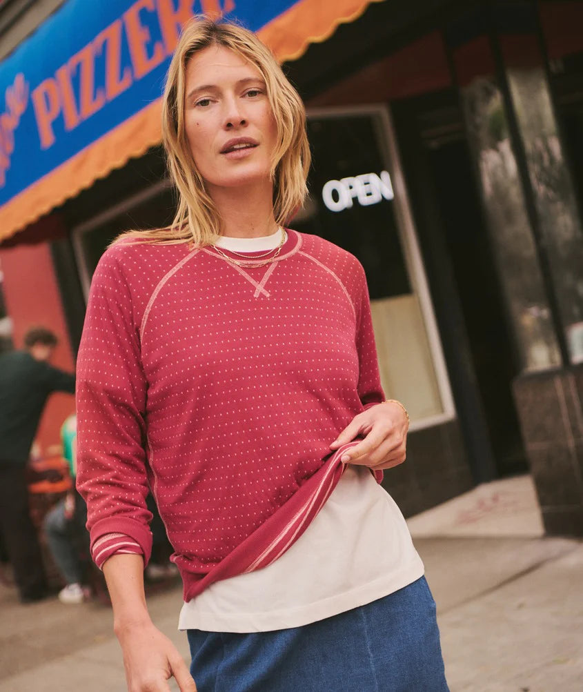 Marine Layer Reversible Raglan Dusk Rose Stripe