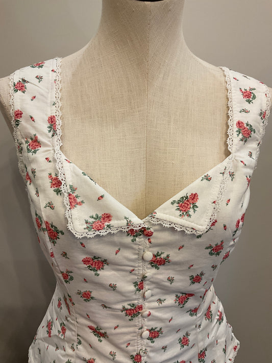 Floral Top w/Lace Trim