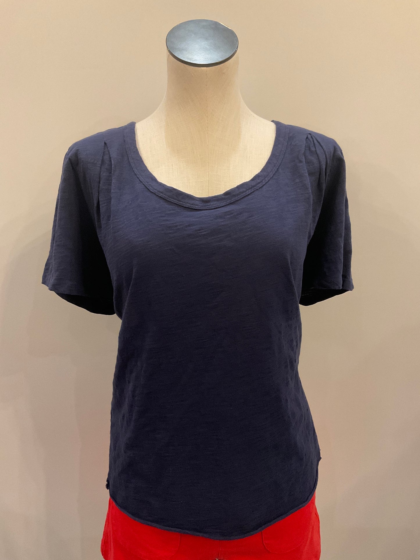 S/S Pleated Shoulder Tee
