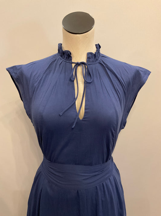 Deep V Navy Dress
