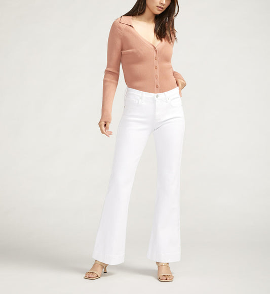 JAG White Kait Mid Rise Flare Pants