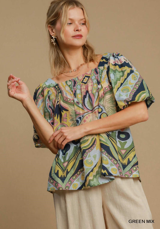 Abstract Print Top