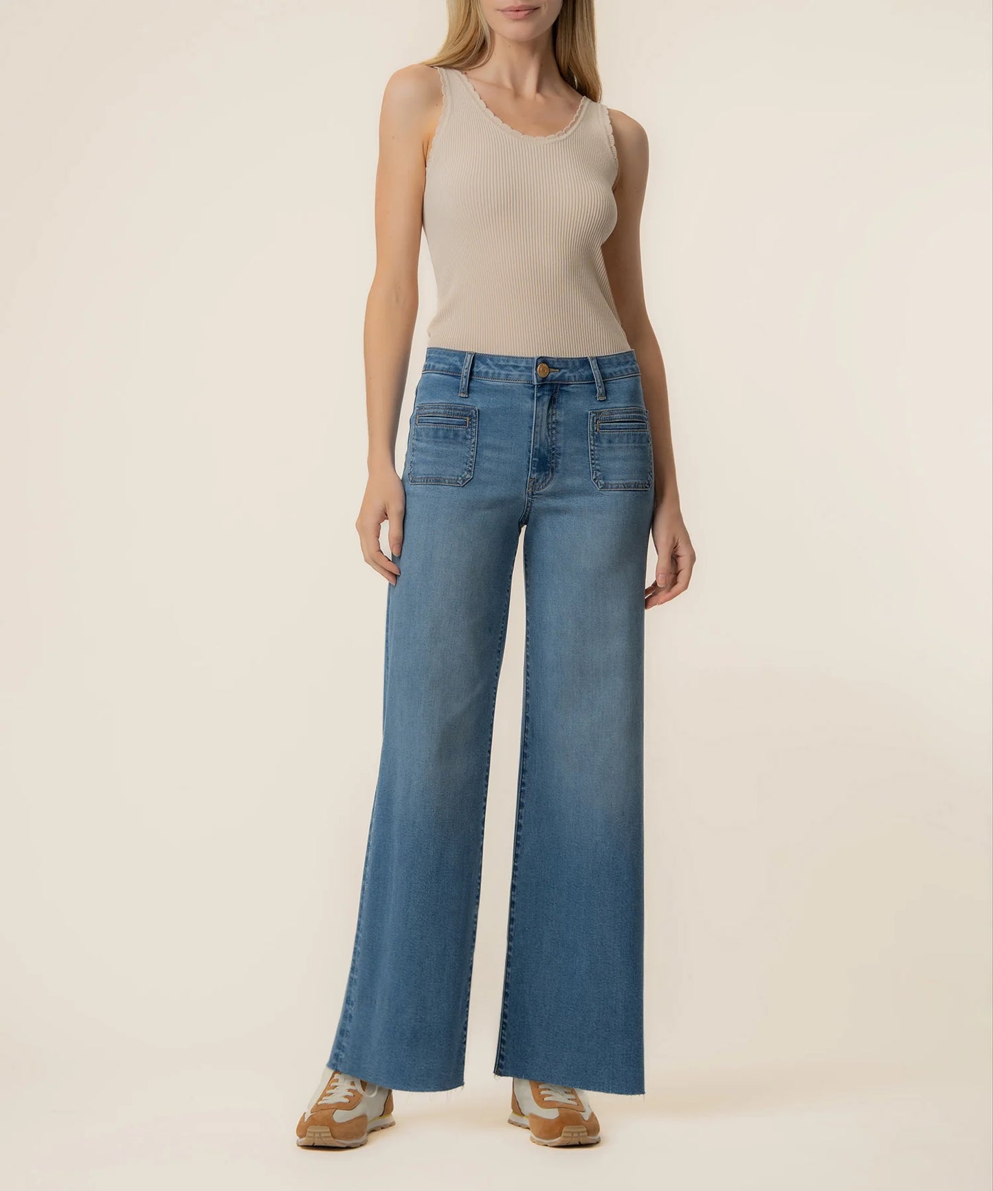 Kut from the Kloth Meg High Rise Wide Leg Patch Pocket