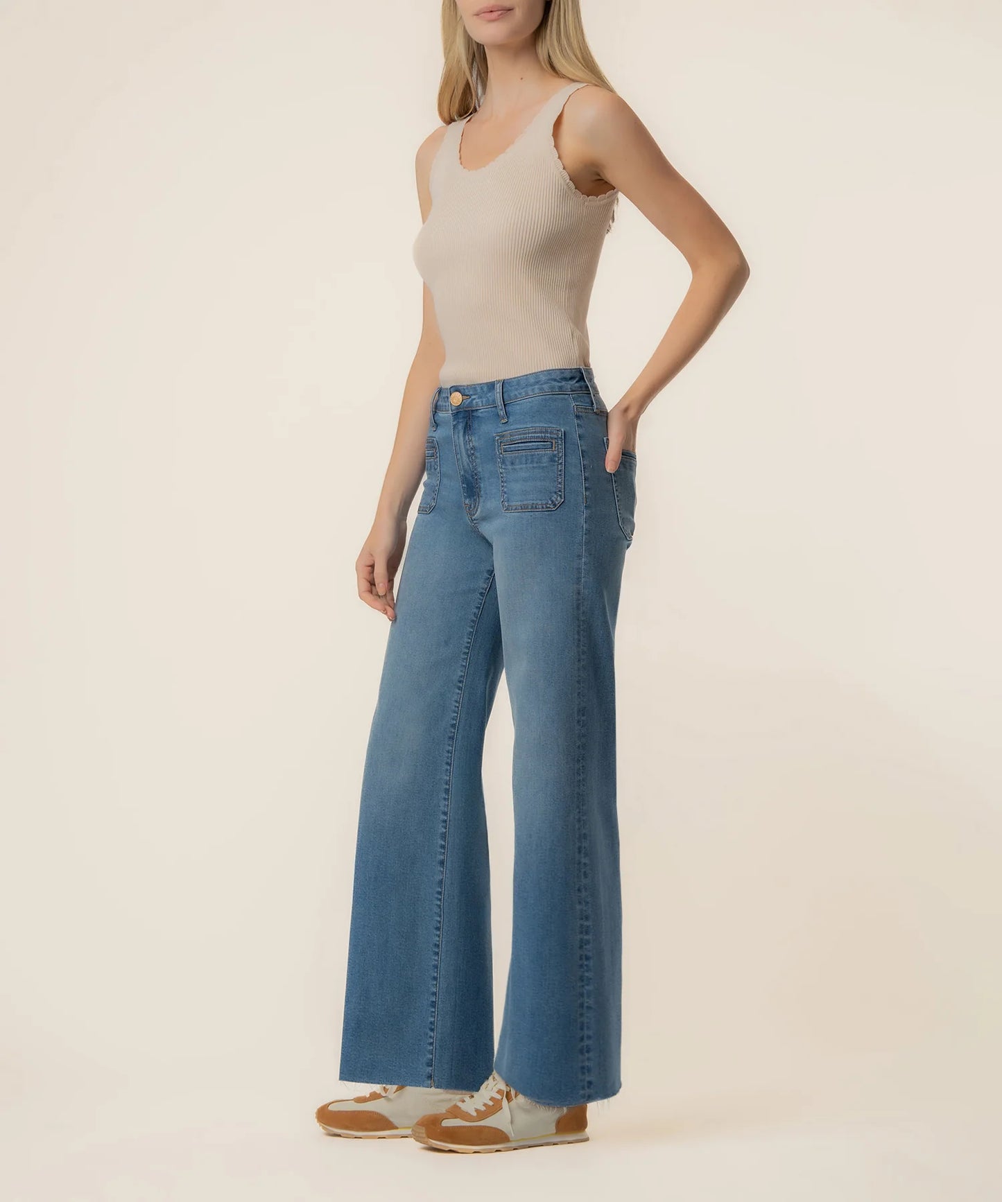 Kut from the Kloth Meg High Rise Wide Leg Patch Pocket