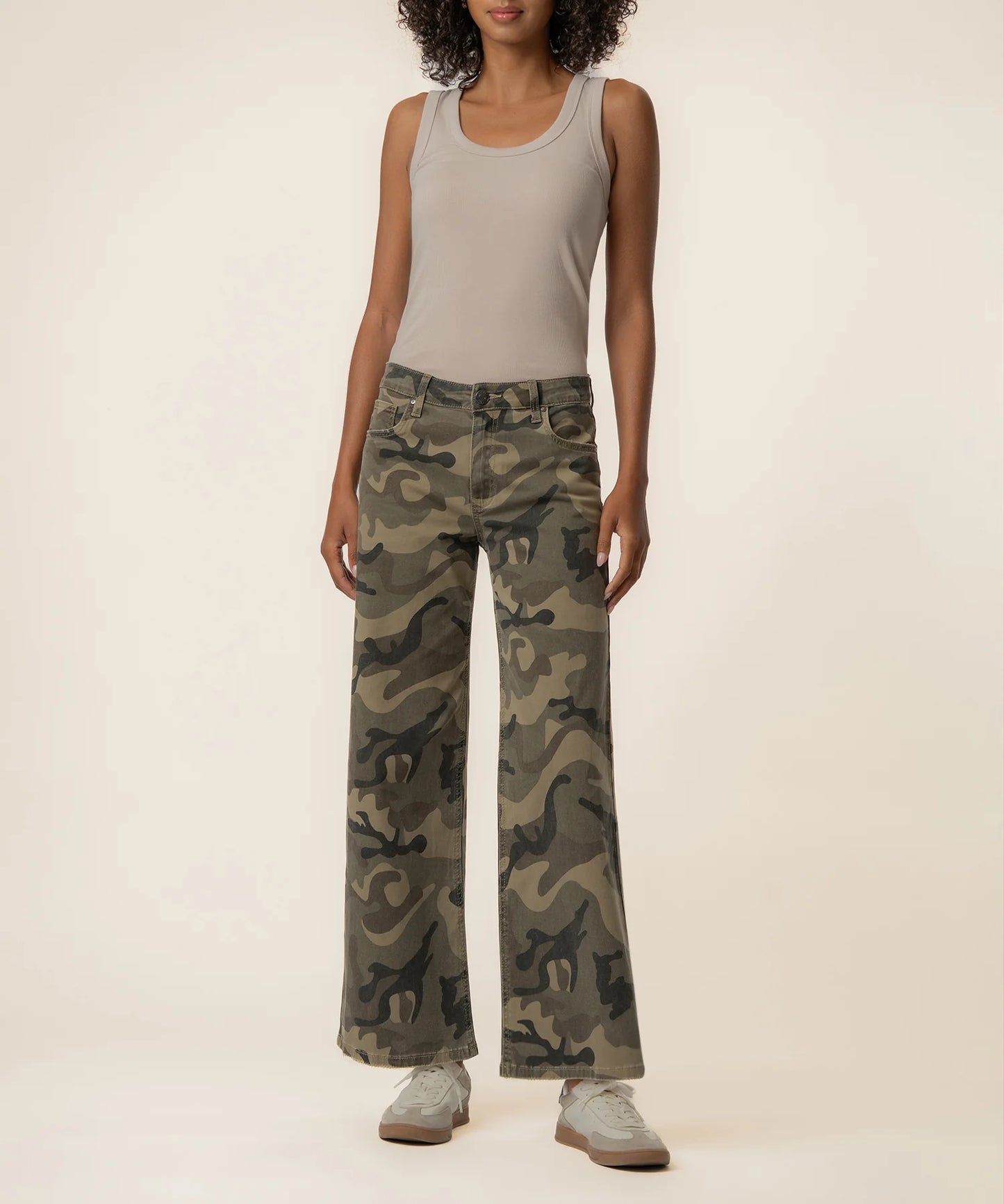Meg High Rise Wide Leg Olive (Camo)