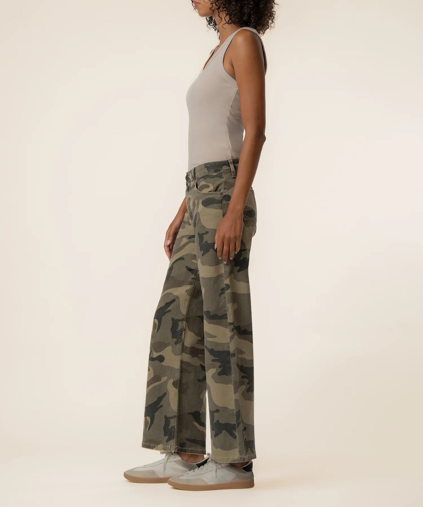 Meg High Rise Wide Leg Olive (Camo)