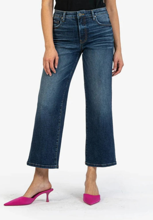 Charlotte High Rise Fab Ab Wide Leg in Resolved Wash