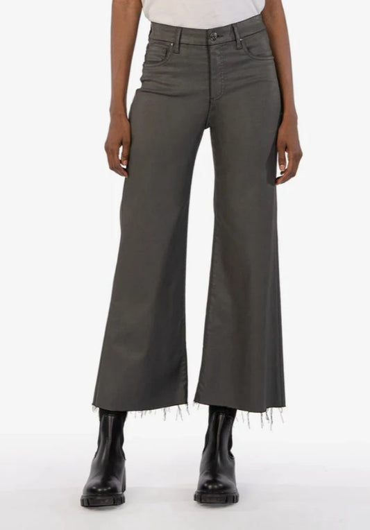 KUT Meg High Rise Wide Leg Grey Coated