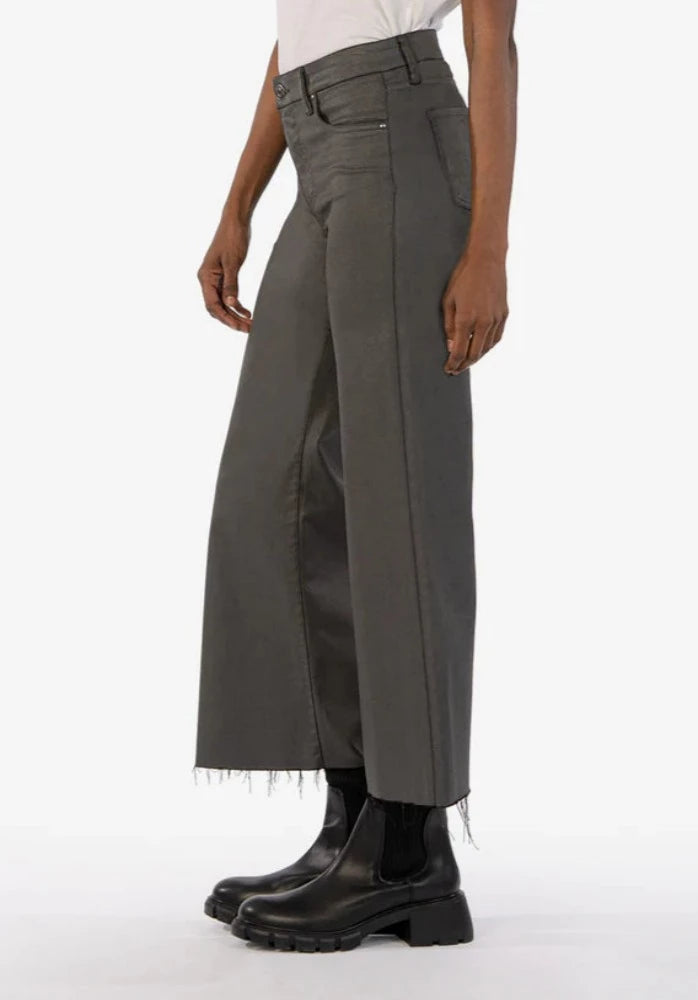 KUT Meg High Rise Wide Leg Grey Coated
