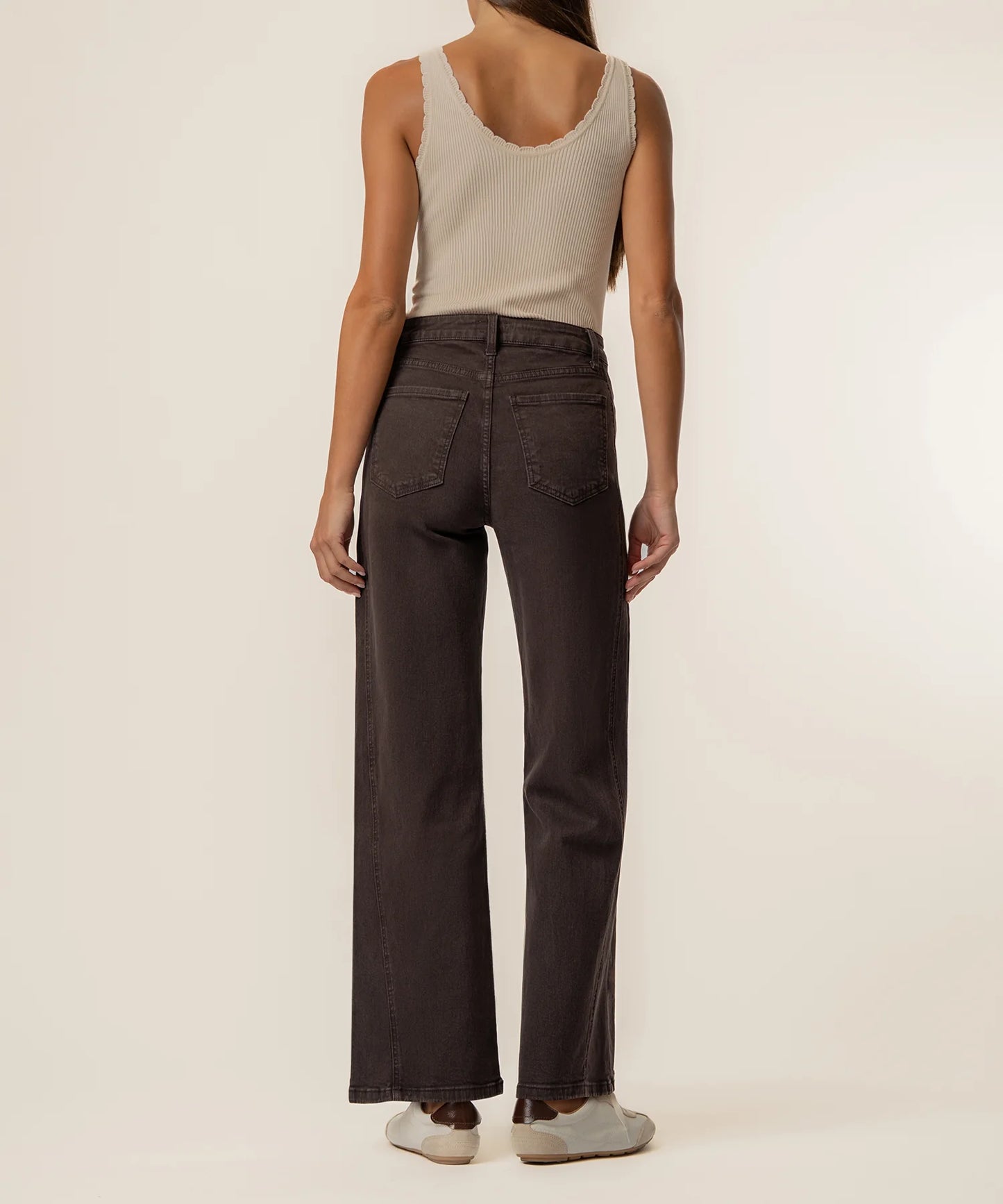 KUT From the Kloth Meg High Rise Wide Leg Side Panel(Chocolate)
