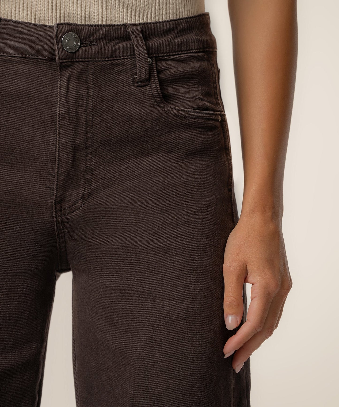 KUT From the Kloth Meg High Rise Wide Leg Side Panel(Chocolate)