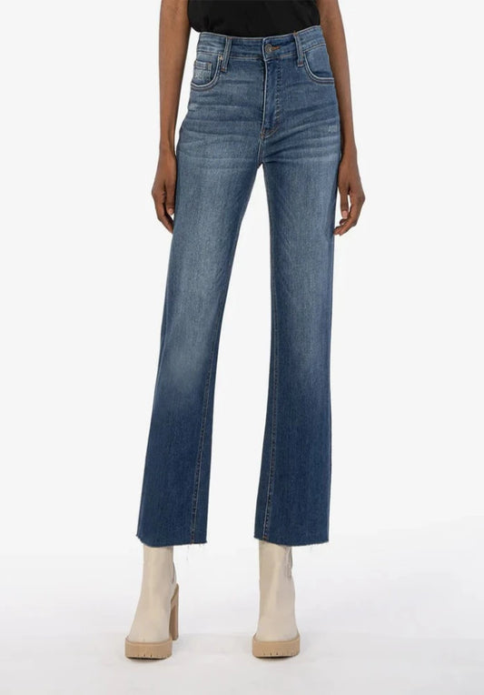 Kelsey High Rise Ankle Flare Royal Wash