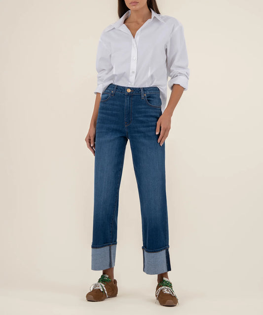 Kut from the Kloth Sienna High Rise Straight Leg Rollup 5"