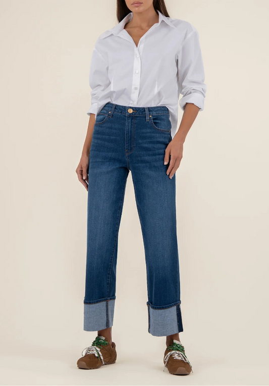 Kut from the Kloth Sienna High Rise Straight Leg Rollup 5"