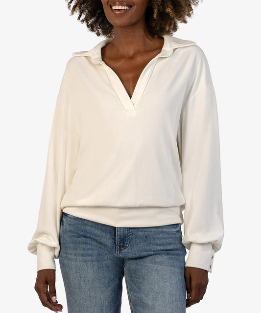 KUT Ivory Audrina Long Sleeve Top