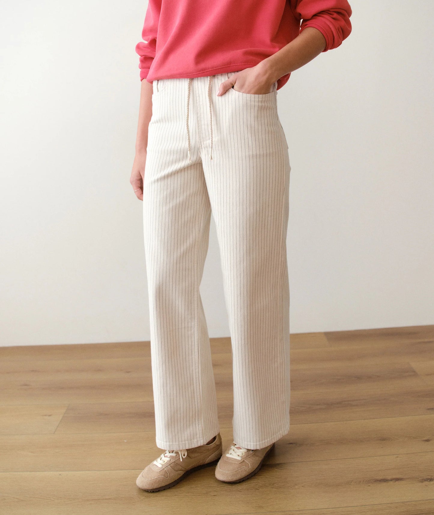 Marine Layer Ella Wide Leg Pants Ticking Stripe