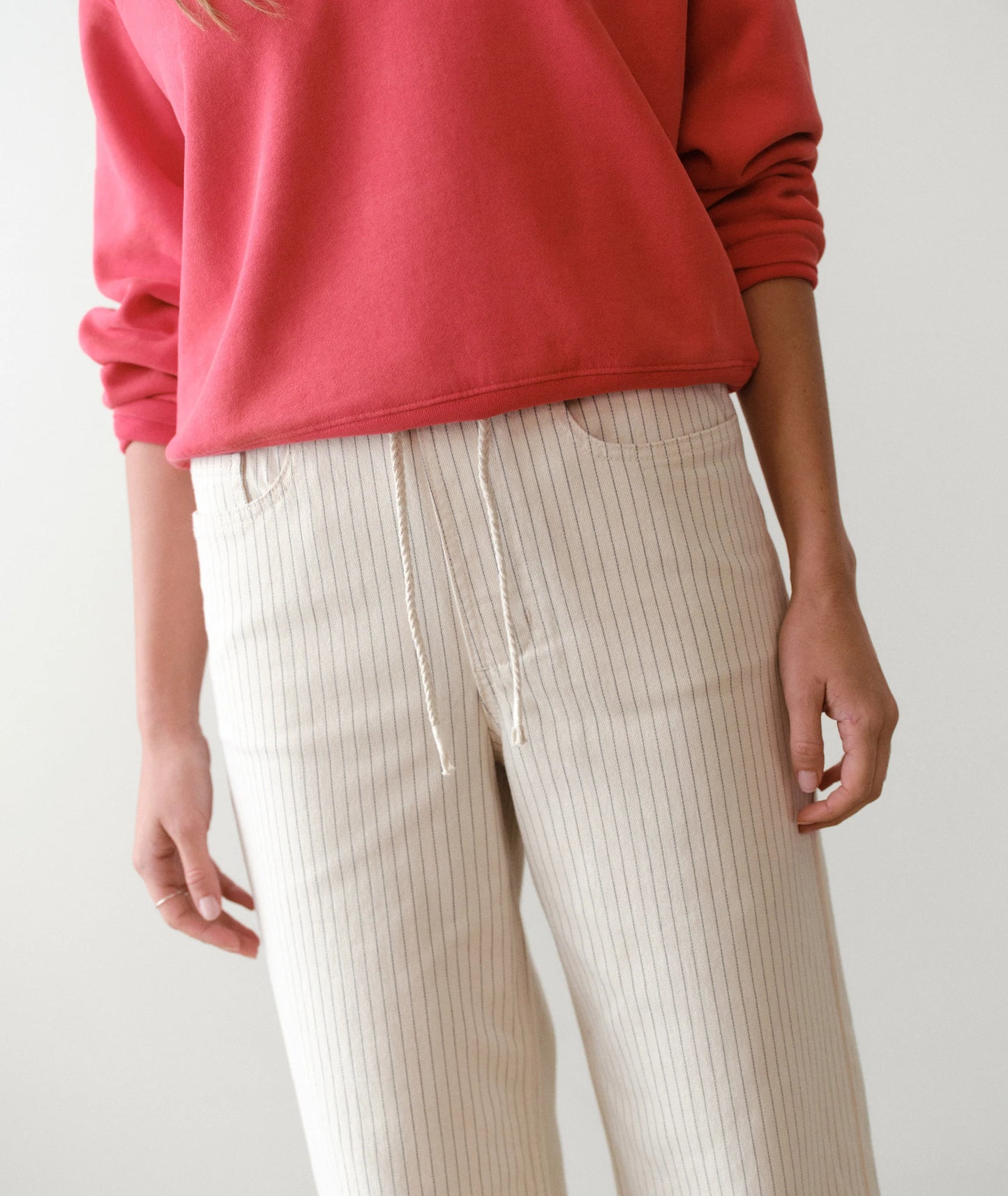Marine Layer Ella Wide Leg Pants Ticking Stripe