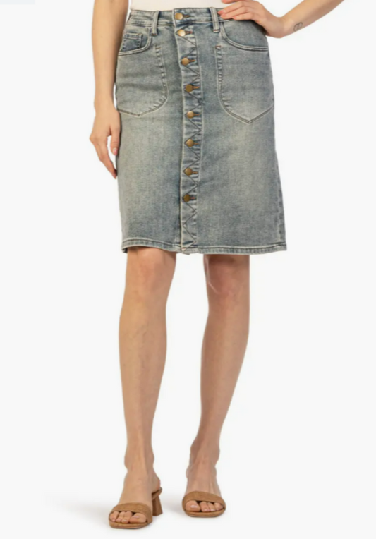 KUT Rose Button Skirt