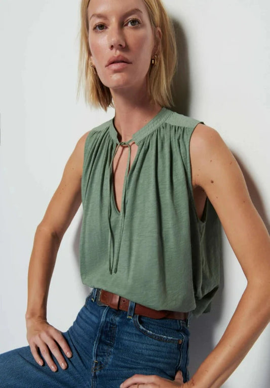 Via Tie Front Flowy Tank